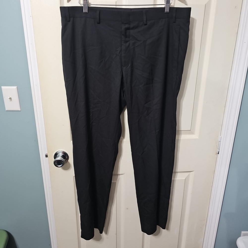 Marc New York Suit Pants Casselman 37x30 Black‎ Texured Flat Front NEW W/Tags